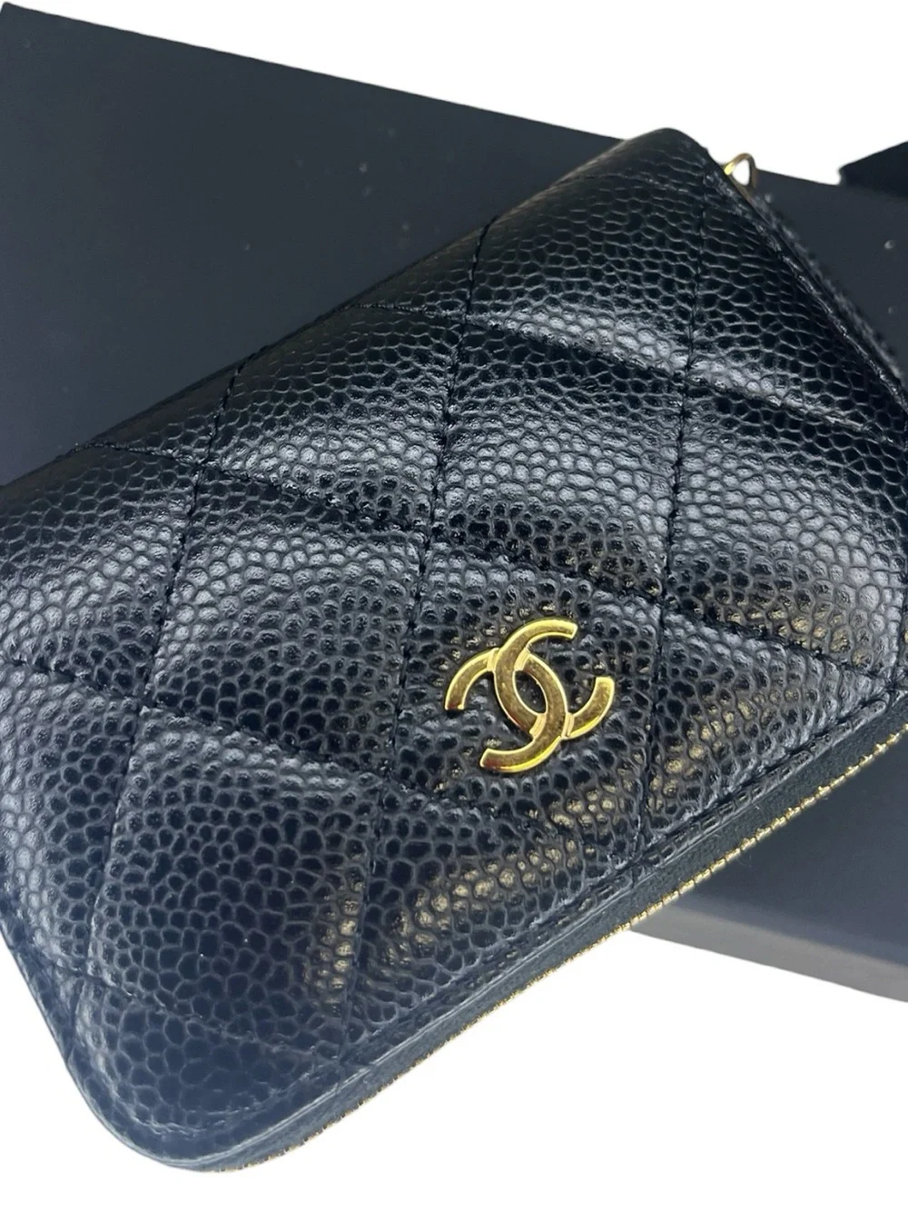 Chanel Caviar Leather 'Zipper Coin Purse'